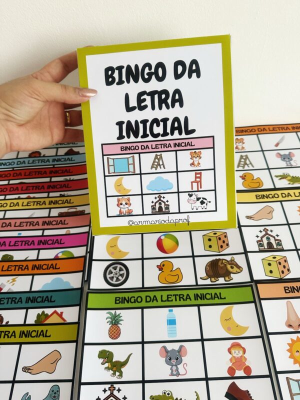 Consciência fonológica: Bingo da letra inicial.